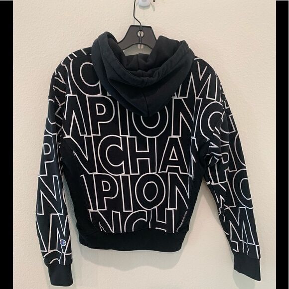 Vintage Champion Reverse Weave Pullover Hood All-over Logo Womens Size Small - Picture 3 of 4